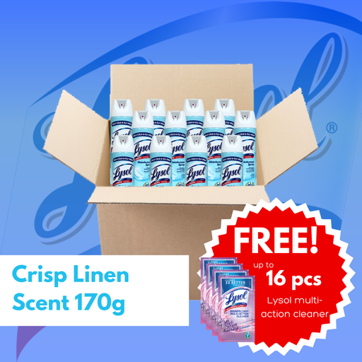 [Lysol Big Box : Crisp Linen Disinfectant Spray (170g) (Tripi)] Lysol Big Box : Crisp Linen Disinfectant Spray (170g)