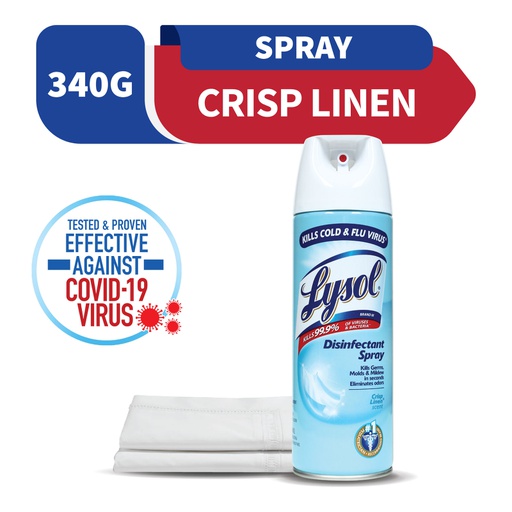 [Lysol Disinfectant Spray Crisp Linen Scent 340G (Tripi)] Lysol Disinfectant Spray Crisp Linen Scent 340G